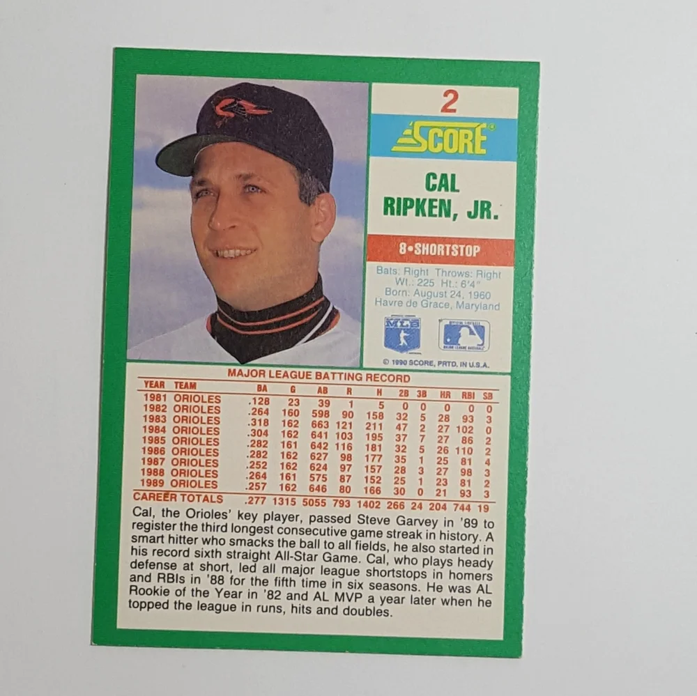 1990 Score Cal Ripken - Picture 3 of 3